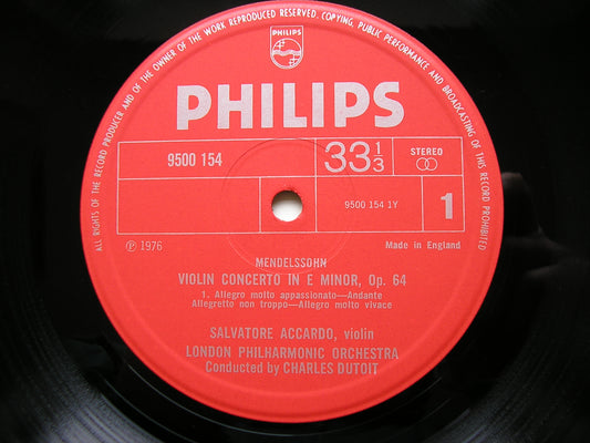 MENDELSSOHN: VIOLIN CONCERTOS     ACCARDO / LONDON PHILHARMONIC / DUTOIT    9500 154