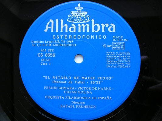 FALLA: MASTER PETER'S PUPPET SHOW / HOMENAJES     SOLOISTS / SPANISH NATIONAL ORCHESTRA / DE BURGOS    CS 8556