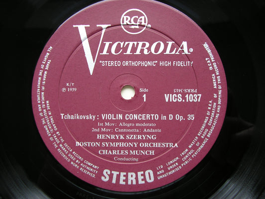 TCHAIKOVSKY: VIOLIN CONCERTO / TARTINI: SONATA in G 'The Devil's Trill'    SZERYNG / BOSTON SYMPHONY / MUNCH     VICS 1037