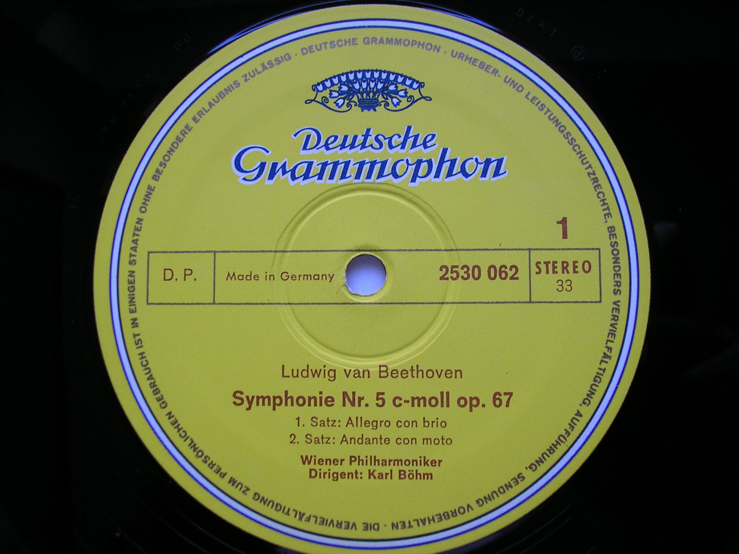 BEETHOVEN: SYMPHONY No. 5 BOHM / VIENNA PHILHARMONIC 2530 062