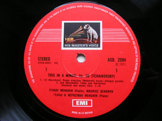 TCHAIKOVSKY: PIANO TRIO in A      YEHUDI & HEPHZIBAH MENUHIN / MAURICE GENDRON      ASD 2594