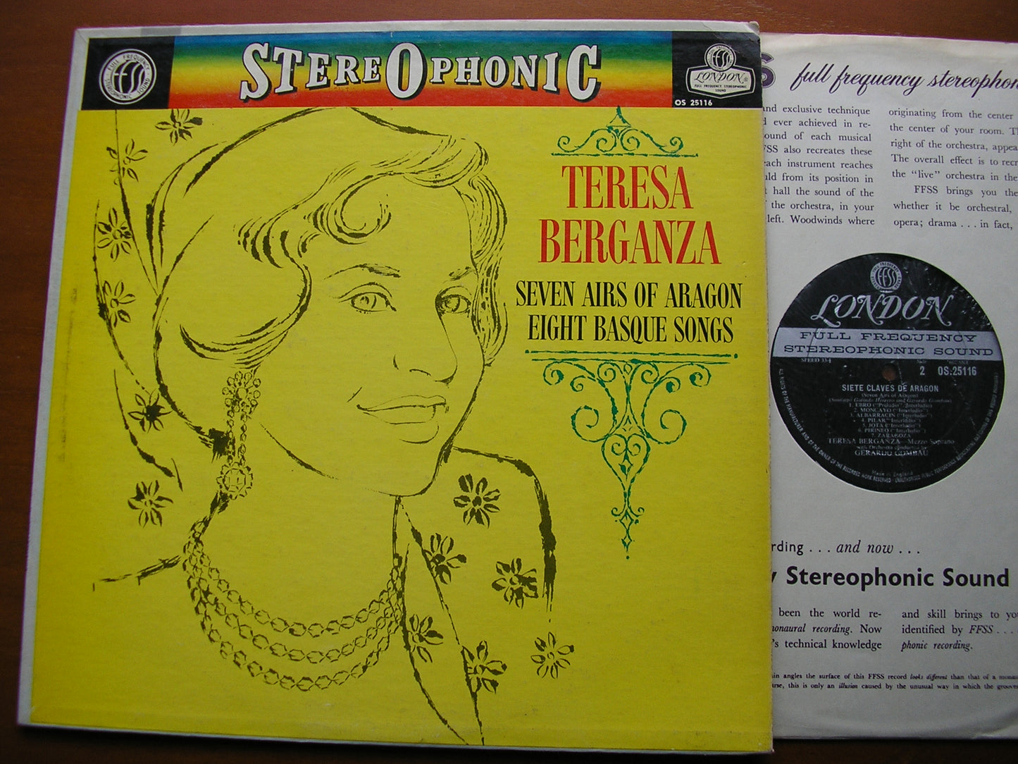 TERESA BERGANZA SINGS SEVEN AIRS OF ARAGON / EIGHT BASQUE SONGS SYMPHONY ORCHESTRA / GERARD GOMBAU OS 25116