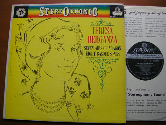 TERESA BERGANZA SINGS SEVEN AIRS OF ARAGON / EIGHT BASQUE SONGS   SYMPHONY ORCHESTRA / GERARD GOMBAU    OS 25116