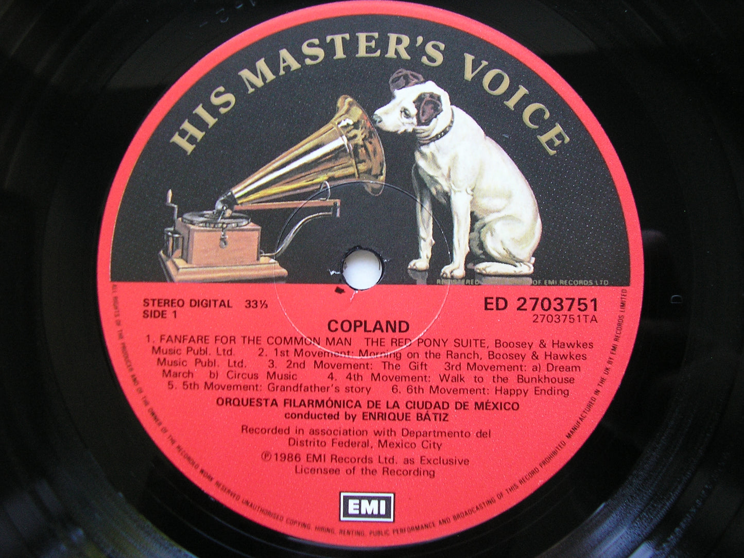 COPLAND: THE RED PONY Suite / DANCE SYMPHONY / DANZON CUBANO / FANFARE    BATIZ / MEXICAN NATIONAL ORCHESTRA     ED 270375