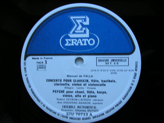 FALLA: MASTER PETER'S PUPPET SHOW / HARPSICHORD CONCERTO / PSYCHE     VEYRON-LACROIX / ENSEMBLE INSTRUMENTAL / DUTOIT     STU 70713