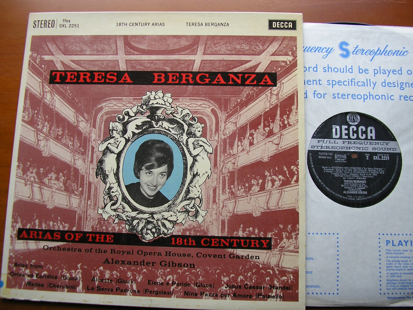 TERESA BERGANZA SINGS 18th CENTURY ARIAS: GLUCK / CHERUBINI / PERGOLESI / HANDEL / PAISIELLO OROHCG / ALEXANDER GIBSON SXL 2251
