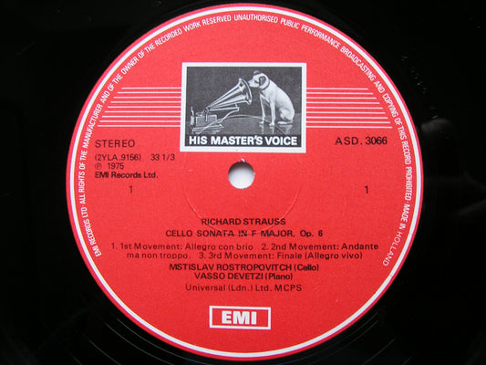 STRAUSS: CELLO SONATA / BEETHOVEN: VARIATIONS     ROSTROPOVICH / DEVETZI     ASD 3066