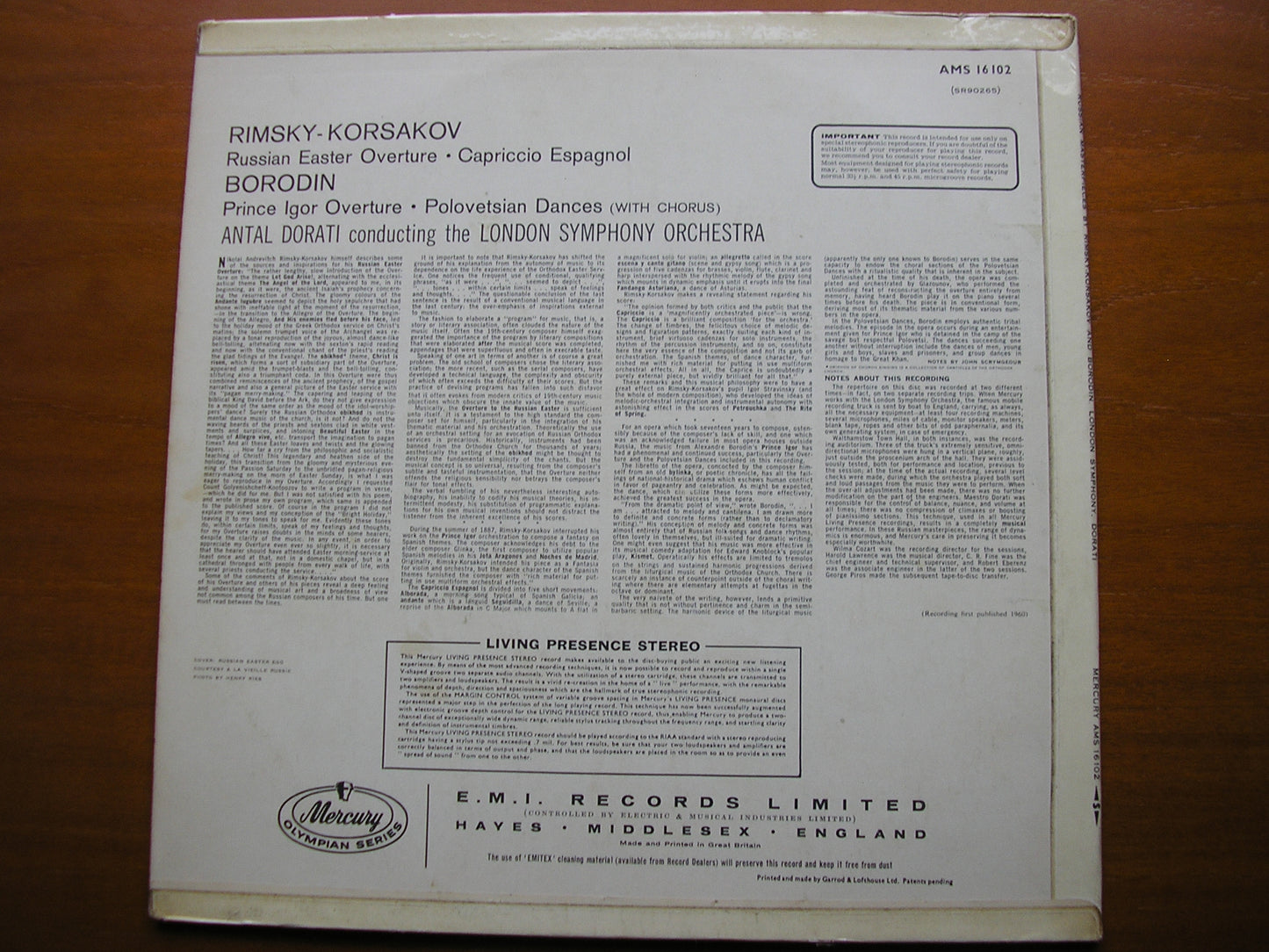 BORODIN / RIMSKY-KORSAKOV: ORCHESTRAL WORKS DORATI / LONDON SYMPHONY AMS 16102