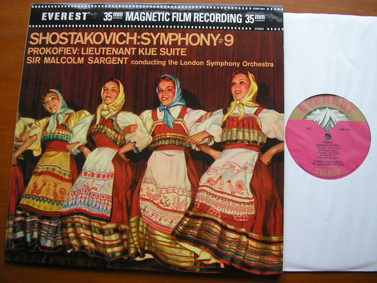 SHOSTAKOVICH: SYMPHONY No. 9 / PROKOFIEV: LIEUTENANT KIJE Suite     SARGENT / LONDON SYMPHONY    SDBR 3054