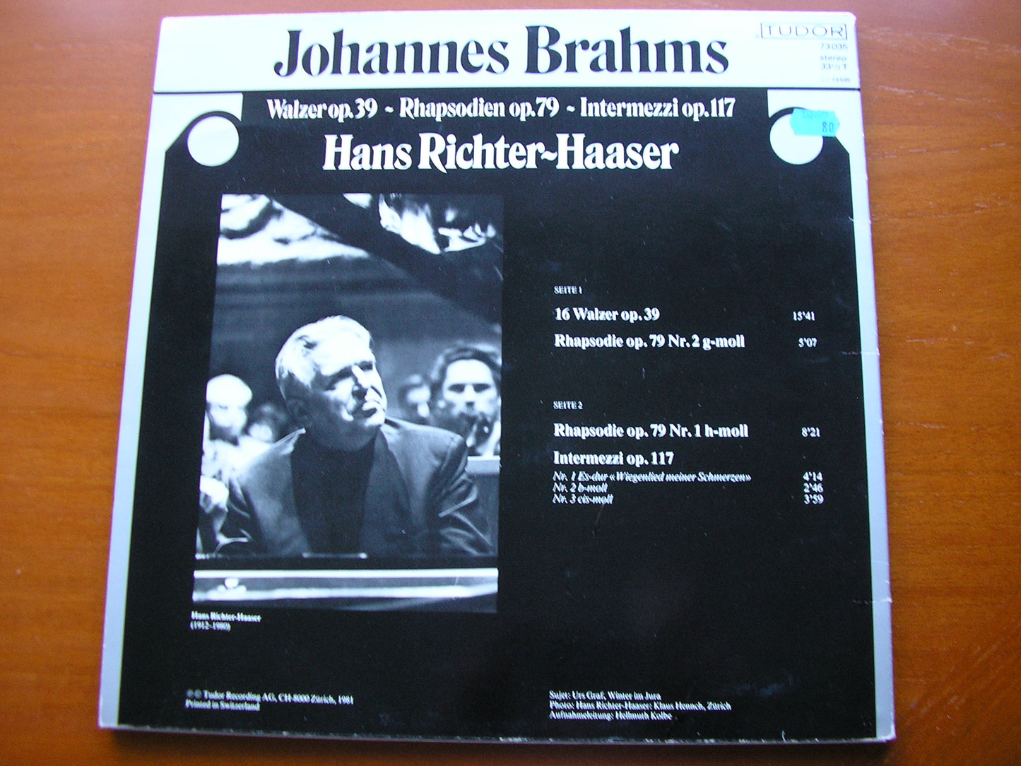 BRAHMS: INTERMEZZI Op. 117 / RHAPSODIEN Op. 79 Nos 1 & 2 / 16 WALZER Op. 39 RICHTER - HAASER TUDOR 73 035