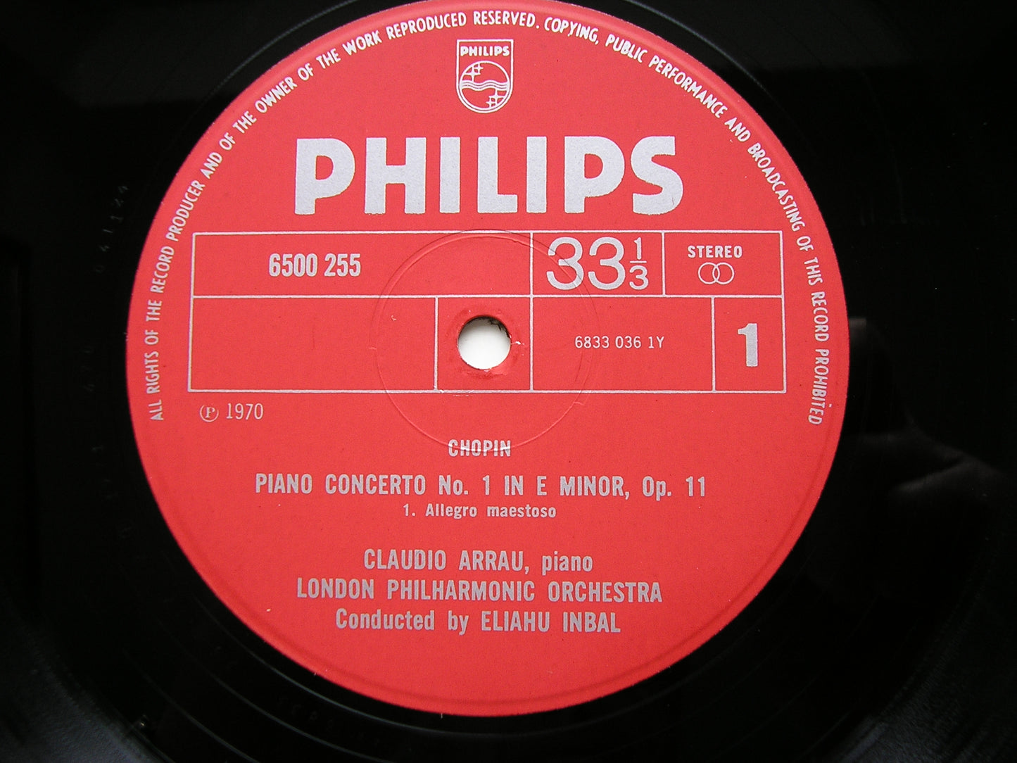 CHOPIN: PIANO CONCERTOS Nos. 1 & 2 / KRAKOWIAK Op. 14     ARRAU / LONDON PHILHARMONIC / INBAL  6500 255 / 6500 309
