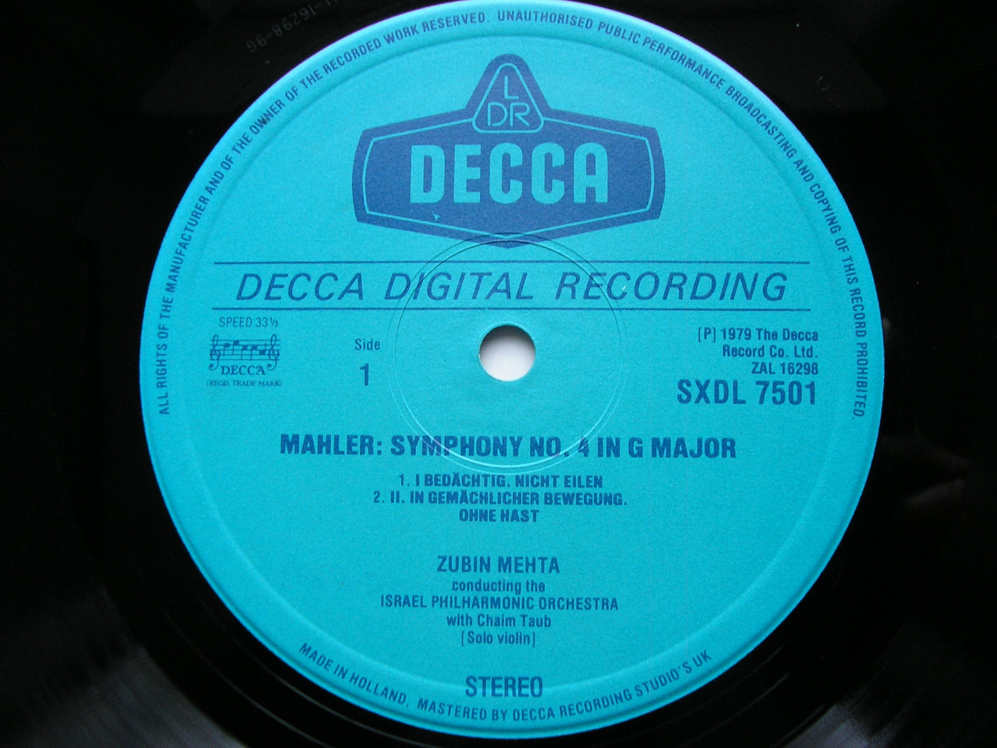 MAHLER: SYMPHONY No. 4 HENDRICKS / ISRAEL PHILHARMONIC / MEHTA SXDL 7501