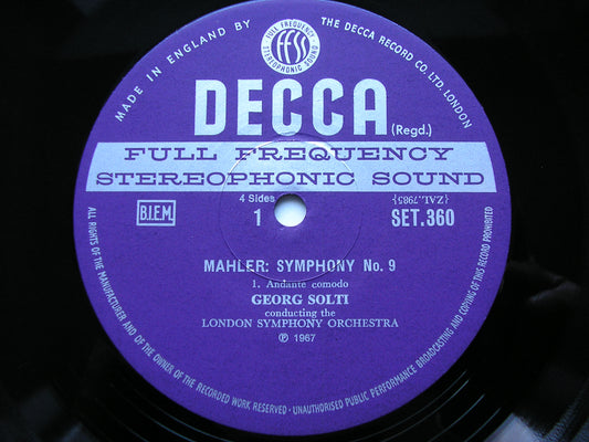 MAHLER: SYMPHONY No. 9 SOLTI / LONDON SYMPHONY SET 360 / 1