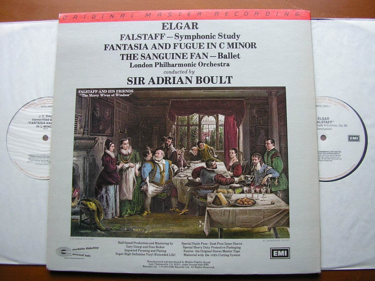 ELGAR: FALSTAFF / THE SANGUINE FAN / FANTASIA & FUGUE     SIR ADRIAN BOULT / LONDON PHILHARMONIC     MFSL 2-501