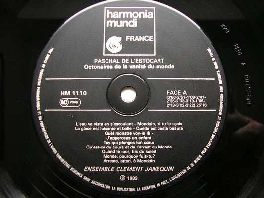 PASCHAL DE L'ESTOCART: OCTONAIRES DE LA VANITE DU MONDE   ENSEMBLE CLEMENT JANEQUIN   HM 1110