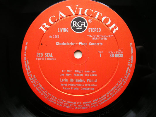 KHACHATURIAN: PIANO CONCERTO    HOLLANDER / ROYAL PHILHARMONIC / PREVIN      SB 6638