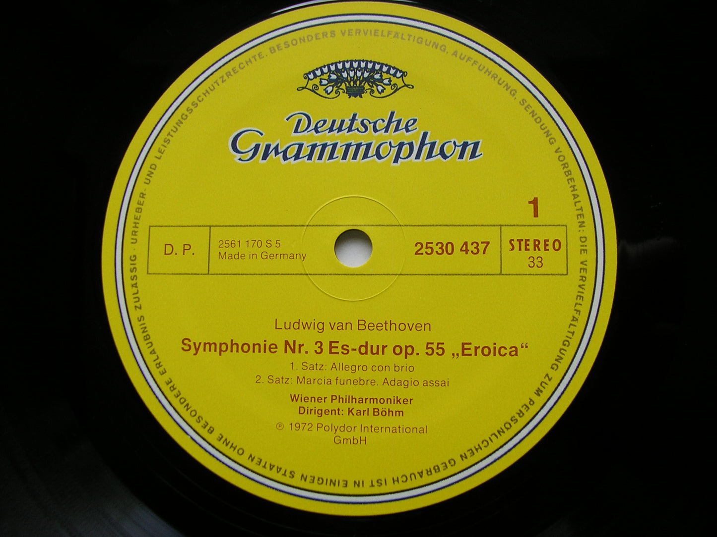 BEETHOVEN: SYMPHONY No. 3 'Eroica' BOHM / VIENNA PHILHARMONIC 2530 437