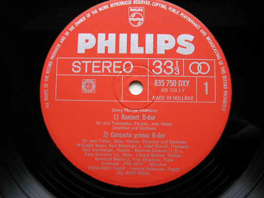 TELEMANN: CONCERTOS FOR TWO TRUMPETS / OBOE D'AMORE / FLUTE & OBOE / CONCERTO GROSSO REDEL / PRO ARTE MUNICH 835 750