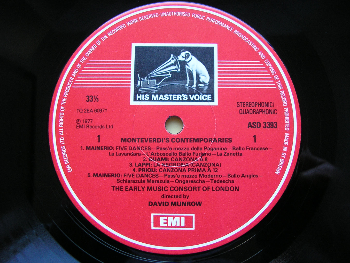 MONTEVERDI'S CONTEMPORARIES      MUNROW / THE EARLY MUSIC CONSORT OF LONDON     ASD 3393