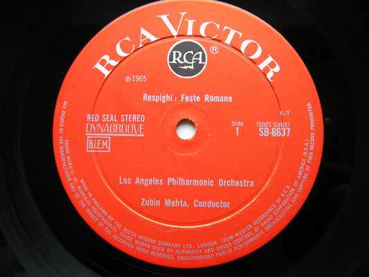 RESPIGHI: ROMAN FESTIVALS / STRAUSS: DON JUAN ZUBIN MEHTA / LOS ANGELES PHILHARMONIC SB 6637