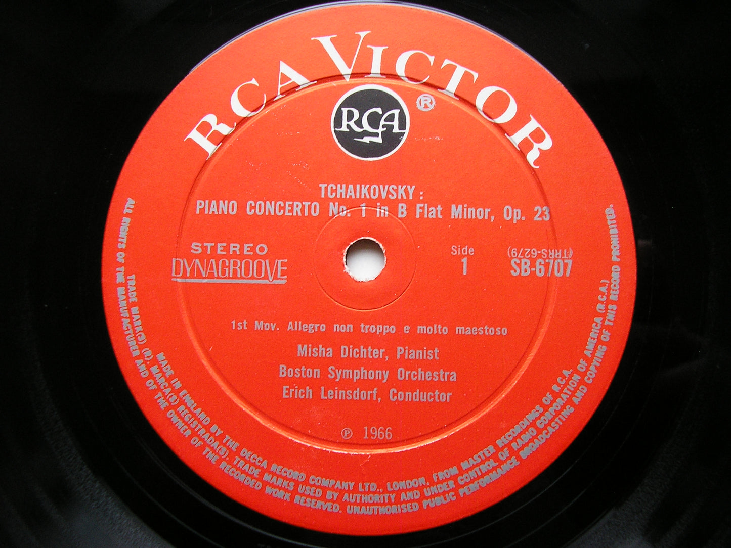 TCHAIKOVSKY: PIANO CONCERTO No. 1 DICHTER / BOSTON SYMPHONY / LEINSDORF SB 6707