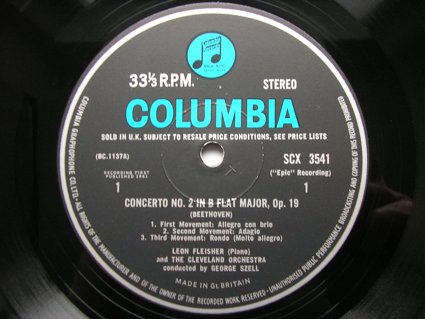 BEETHOVEN: PIANO CONCERTOS Nos. 2 & 4    FLEISHER / CLEVELAND ORCHESTRA / SZELL    SCX  3541