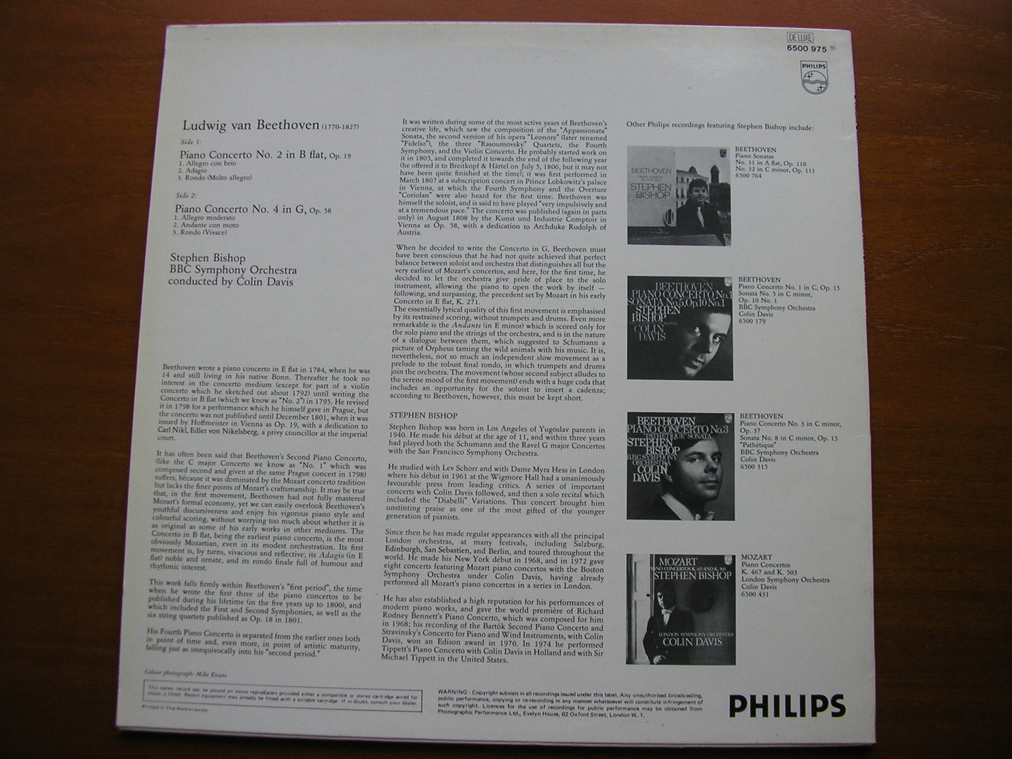 BEETHOVEN: PIANO CONCERTOS Nos. 2 & 4 BISHOP / BBC SYMPHONY / DAVIS 6500 975