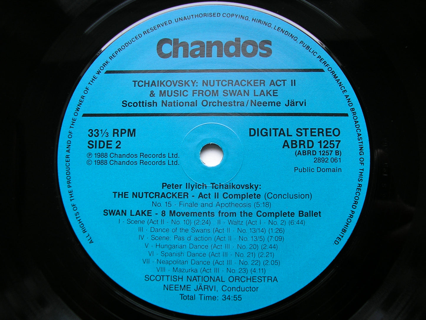 TCHAIKOVSKY: THE NUTCRACKER Act 11 Complete / SWAN LAKE Excerpts JARVI / SCOTTISH NATIONAL ORCHESTRA ABRD 1257