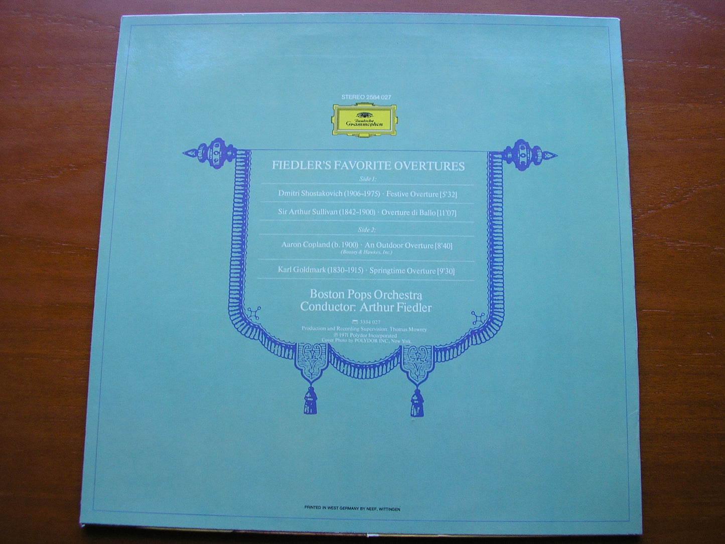 FIEDLER'S FAVORITE OVERTURES: SHOSTAKOVICH / SULLIVAN / GOLDMARK / COPLAND FIEDLER / BOSTON POPS 2584 027