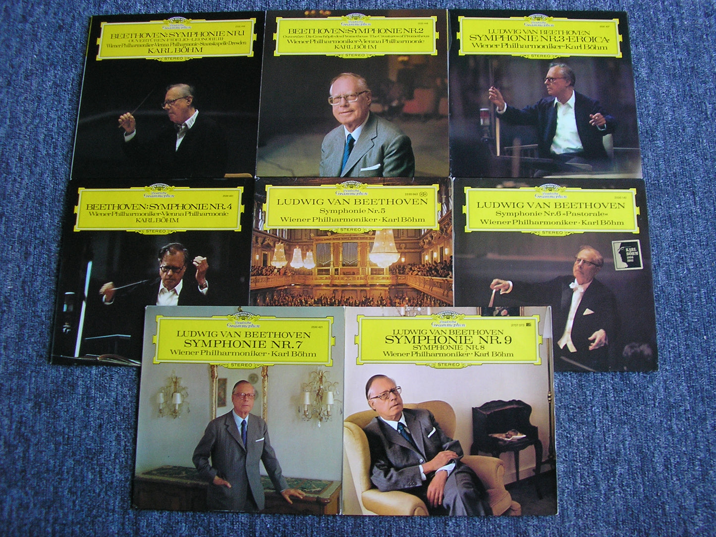 BEETHOVEN: THE NINE SYMPHONIES KARL BOHM / SOLOISTS / VIENNA PHILHARMONIC 9 LP