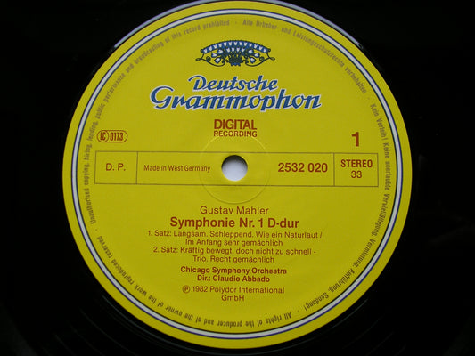 MAHLER: SYMPHONY No. 1    ABBADO / CHICAGO SYMPHONY    2532 020