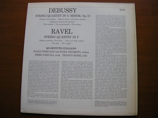 RAVEL & DEBUSSY: STRING QUARTETS     QUARTETTO ITALIANO     SAL 3643
