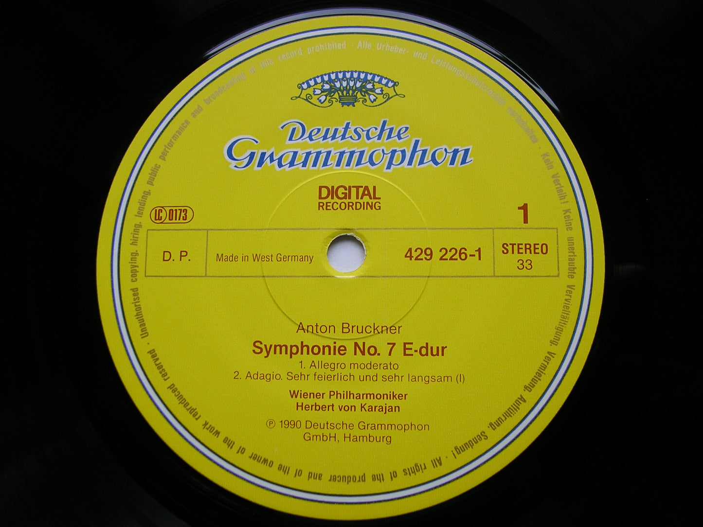 BRUCKNER: SYMPHONY No. 7 KARAJAN / VIENNA PHILHARMONIC 429 226