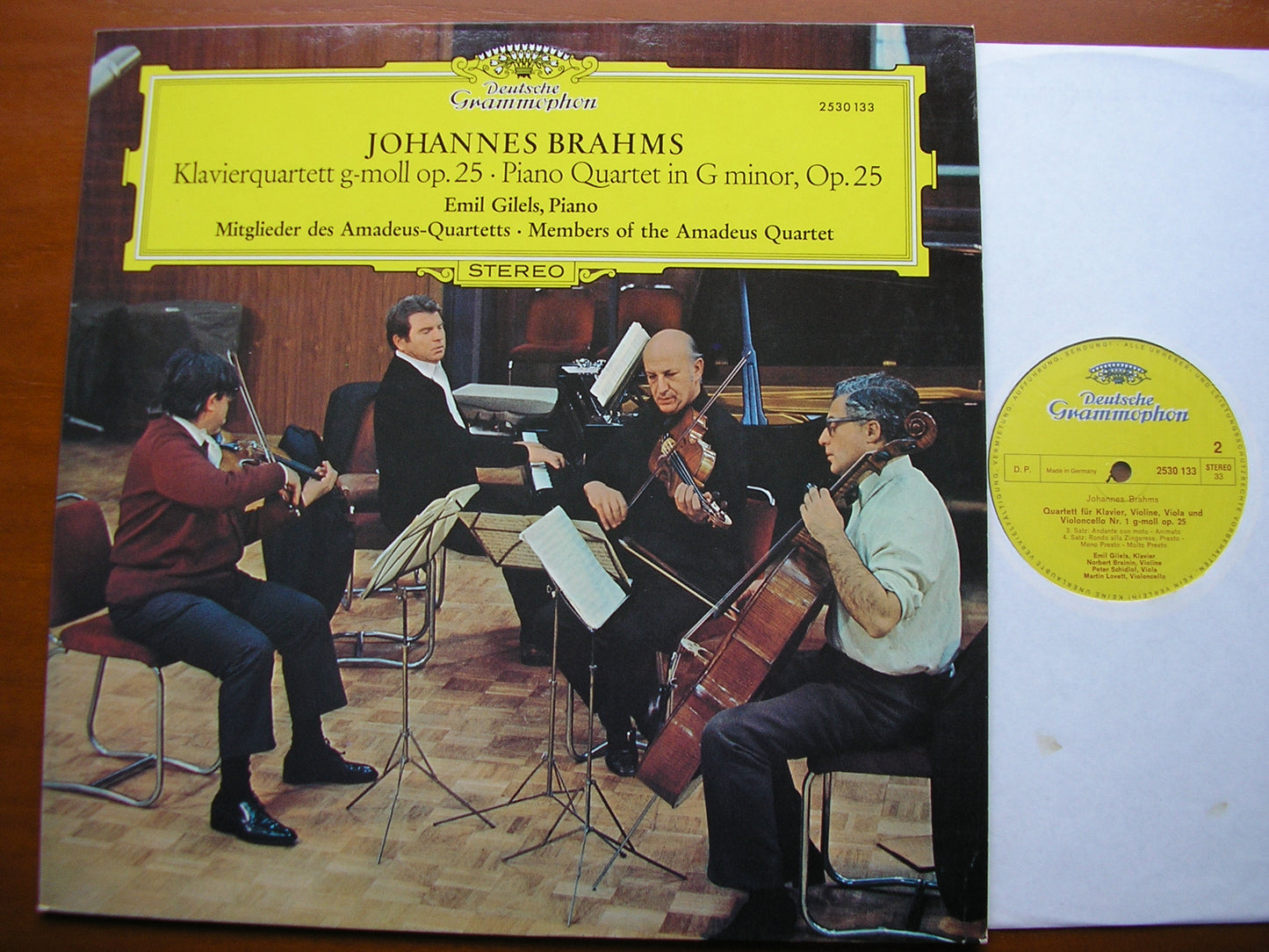 BRAHMS: PIANO QUARTET Op. 25 GILELS / MEMBERS OF THE AMADEUS QUARTET 2530 133