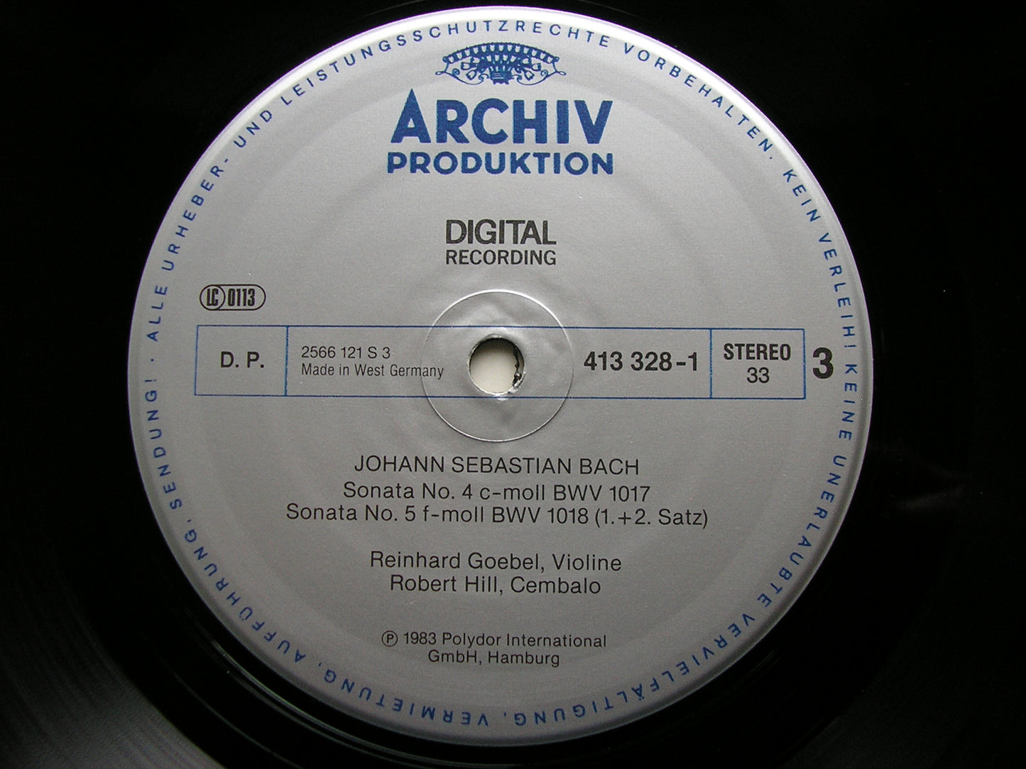 BACH: SONATAS FOR VIOLIN & HARPSICHORD    GOEBEL / MUSICA ANTIQUA KOLN   413 326