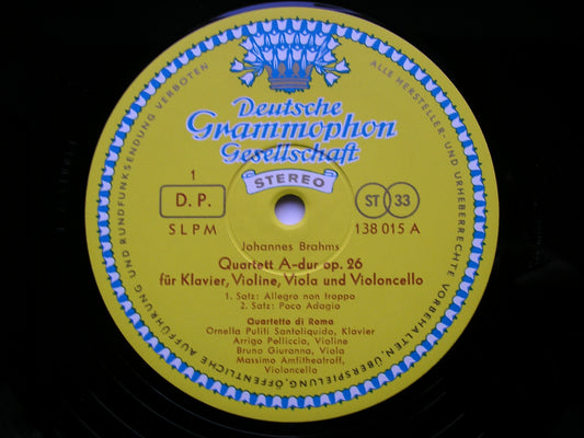 BRAHMS: PIANO QUARTET in A Op. 26    QUARTETTO DI ROMA     138 015