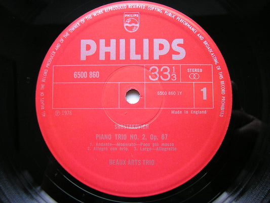 SHOSTAKOVICH: PIANO TRIO No. 2 / IVES: PIANO TRIO     BEAUX ARTS TRIO    6500 860