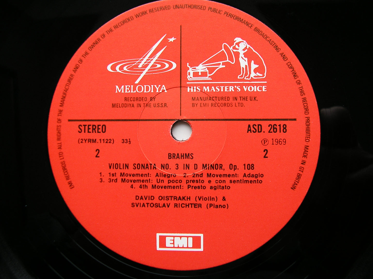 BRAHMS: VIOLIN SONATA No. 3 / FRANCK: VIOLIN SONATA DAVID OISTRAKH / SVIATOSLAV RICHTER ASD 2618