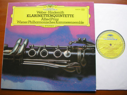 WEBER & HINDEMITH: CLARINET QUINTETS   PRINZ / VIENNA PHILHARMONIC CHAMBER ENSEMBLE   2530 272