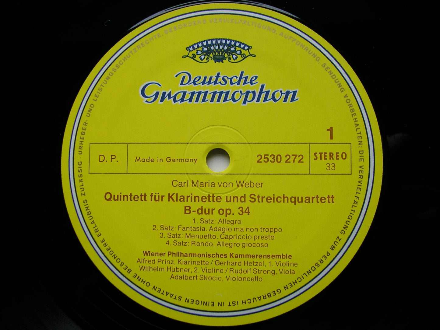 WEBER & HINDEMITH: CLARINET QUINTETS PRINZ / VIENNA PHILHARMONIC CHAMBER ENSEMBLE 2530 272