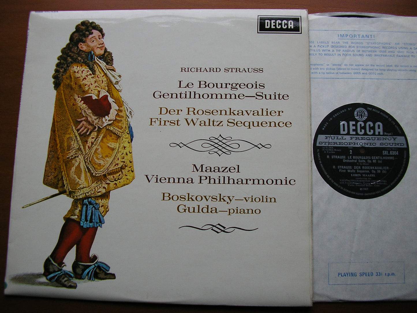 STRAUSS: LE BOURGEOIS GENTILHOMME Suite / DER ROSENKAVALIER First Waltz Sequence MAAZEL / VIENNA PHILHARMONIC SXL 6304