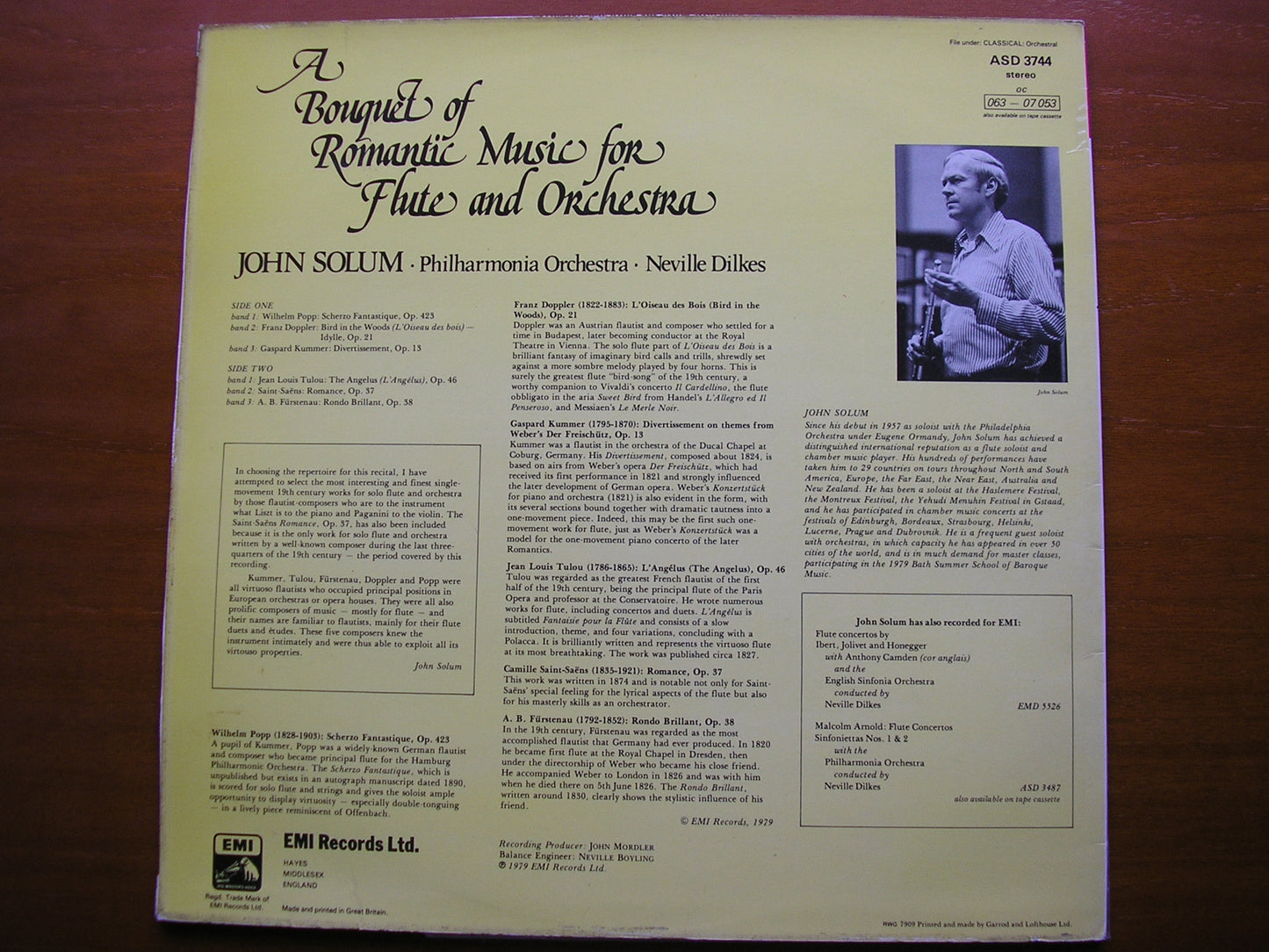 POPP / DOPPLER / KUMMER / TULOU / FURSTENAU / SAINT-SAENS: WORKS FOR FLUTE & ORCHESTRA       SOLUM / PHILHARMONIA / DILKES     ASD 3744