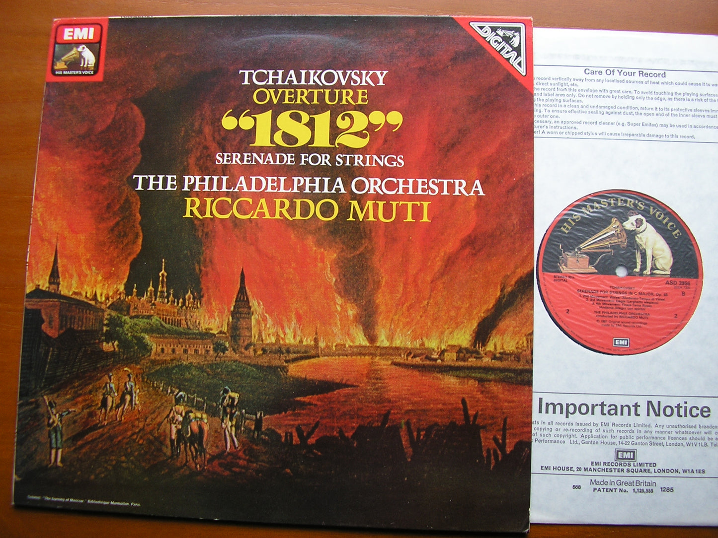 TCHAIKOVSKY: 1812 OVERTURE / SERENADE FOR STRINGS RICCARDO MUTI / PHILADELPHIA ORCHESTRA ASD 3956
