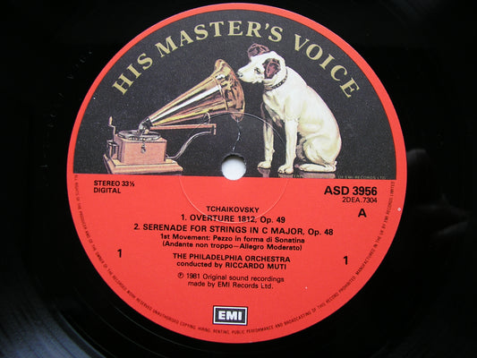 TCHAIKOVSKY: 1812 OVERTURE / SERENADE FOR STRINGS    RICCARDO MUTI / PHILADELPHIA ORCHESTRA    ASD 3956