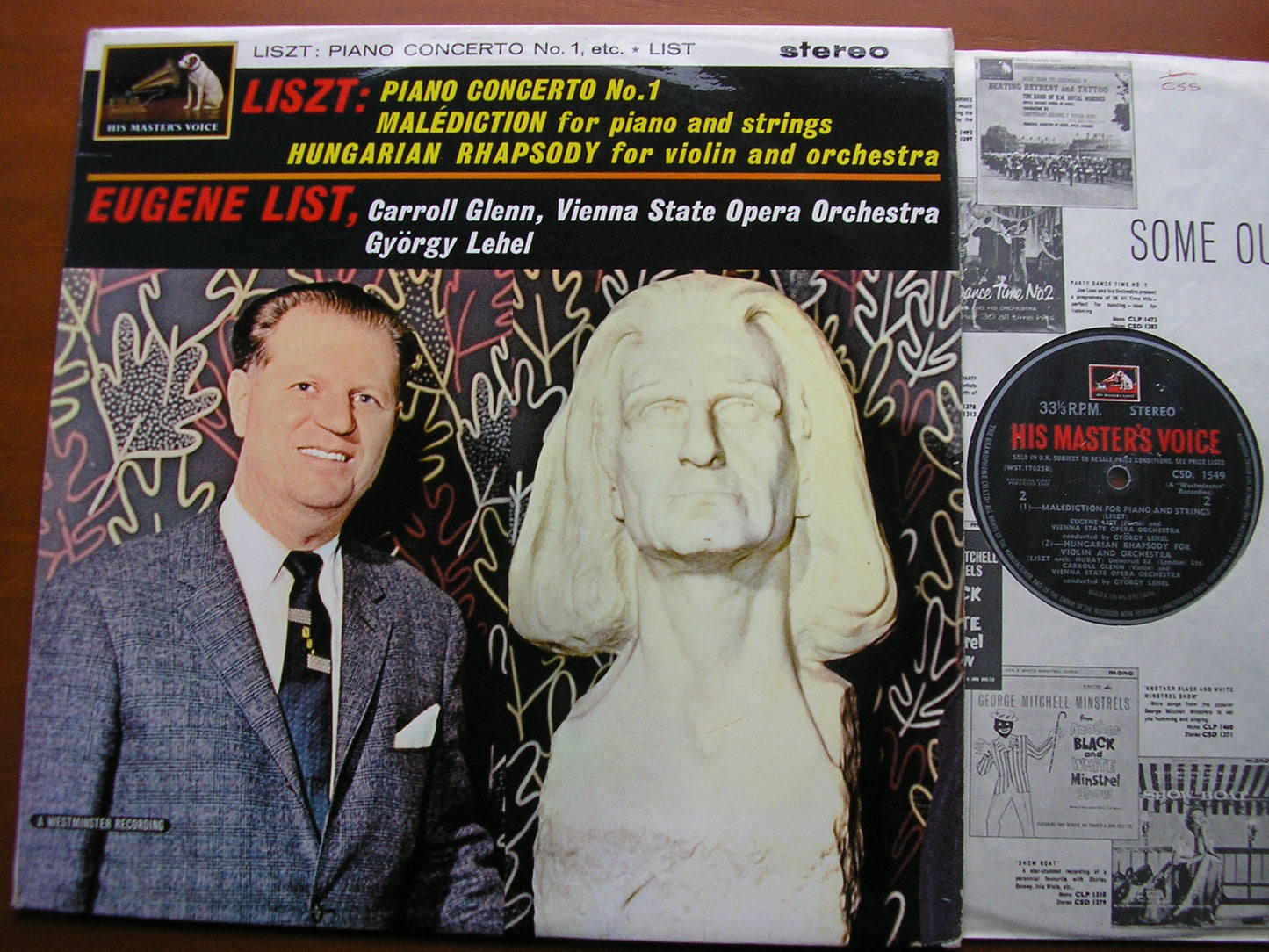 LISZT: PIANO CONCERTO No. 1 / MALEDICTION / HUNGARIAN RHAPSODY FOR VIOLIN LIST / GLENN / VSOO / LEHEL CSD 1549