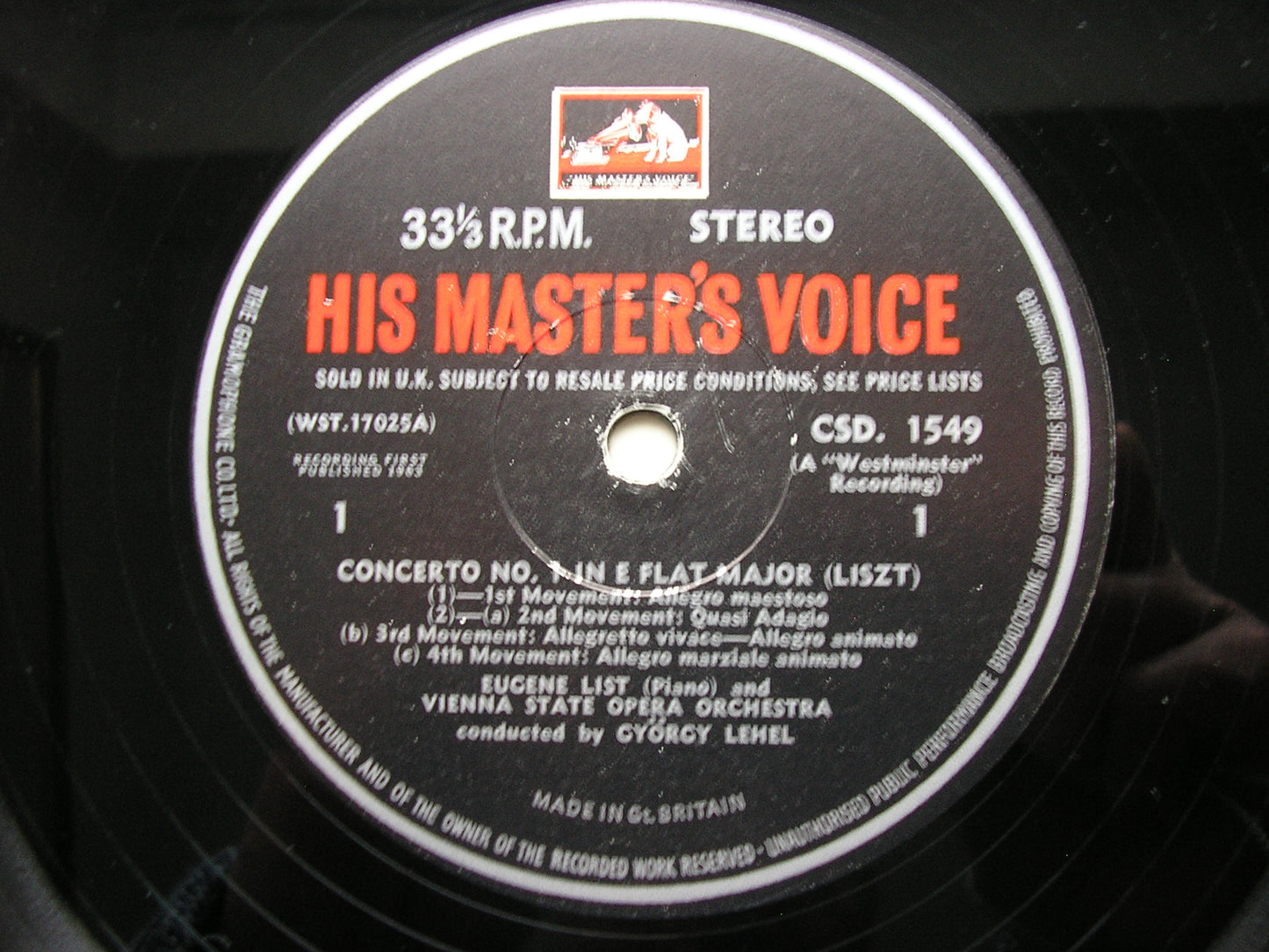 LISZT: PIANO CONCERTO No. 1 / MALEDICTION / HUNGARIAN RHAPSODY FOR VIOLIN LIST / GLENN / VSOO / LEHEL CSD 1549