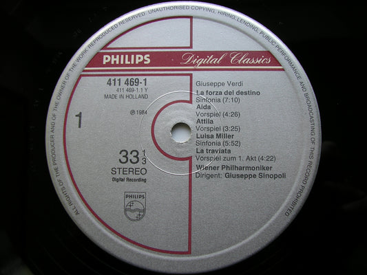 VERDI: OVERTURES / PRELUDES     GIUSEPPE SINOPOLI / VIENNA PHILHARMONIC    411 469
