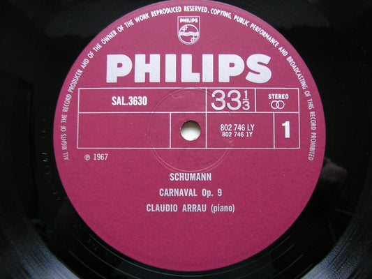 SCHUMANN: CARNAVAL Op. 9 / FANTASIA Op. 17      CLAUDIO ARRAU     SAL 3630