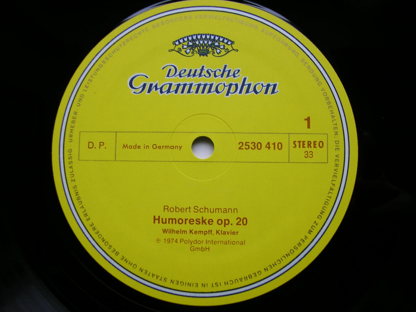 SCHUMANN: HUMORESKE / WALDSZENEN    WILHELM KEMPFF    2530 410