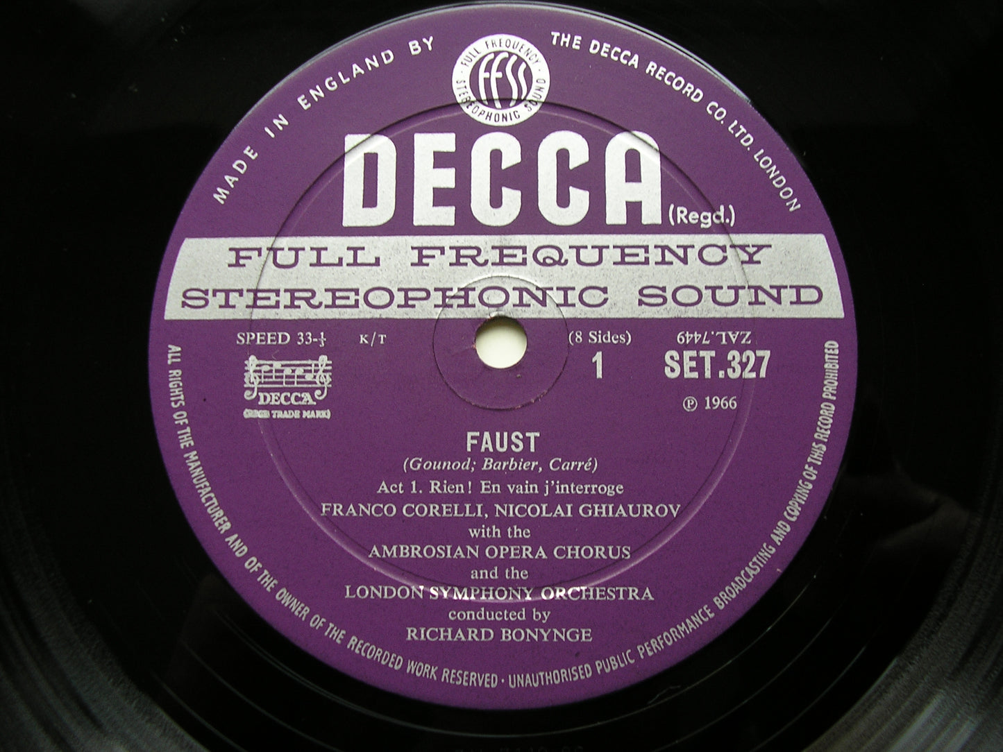 GOUNOD: FAUST - CORELLI / SUTHERLAND / GHIAUROV / LONDON SYMPHONY / BONYNGE SET 327 - 30